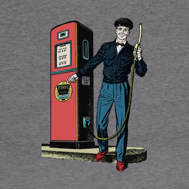 Vintage gas station attendant by bestree